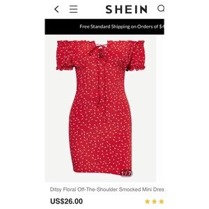 SHEIN Off shoulder Fitted Summer Dress